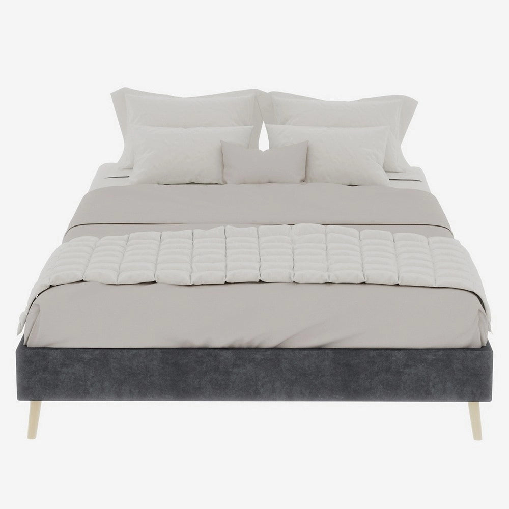Letto Matrimoniale in Velluto ¨C Xylo ¨C Grigio, 140x200