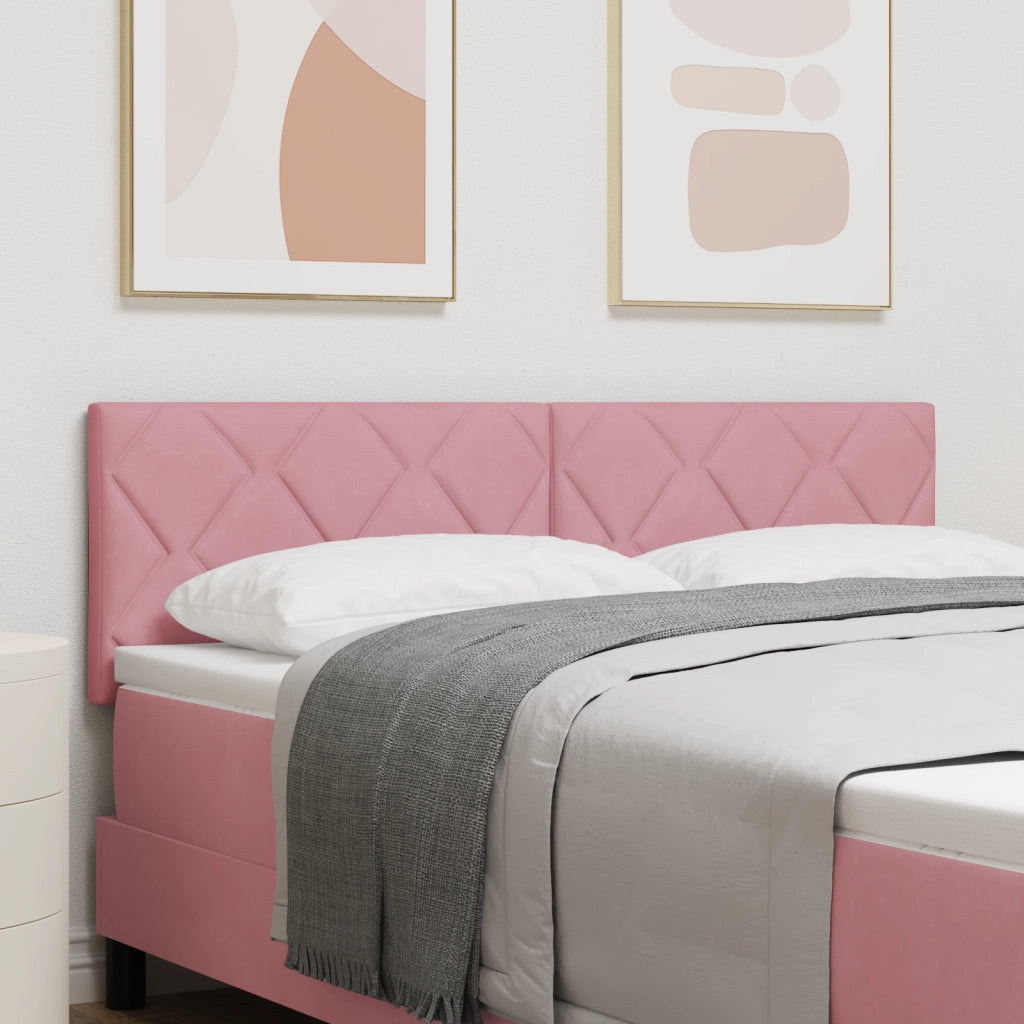 Testata LED a blocchi di diamante Rosa 160 cm Velluto