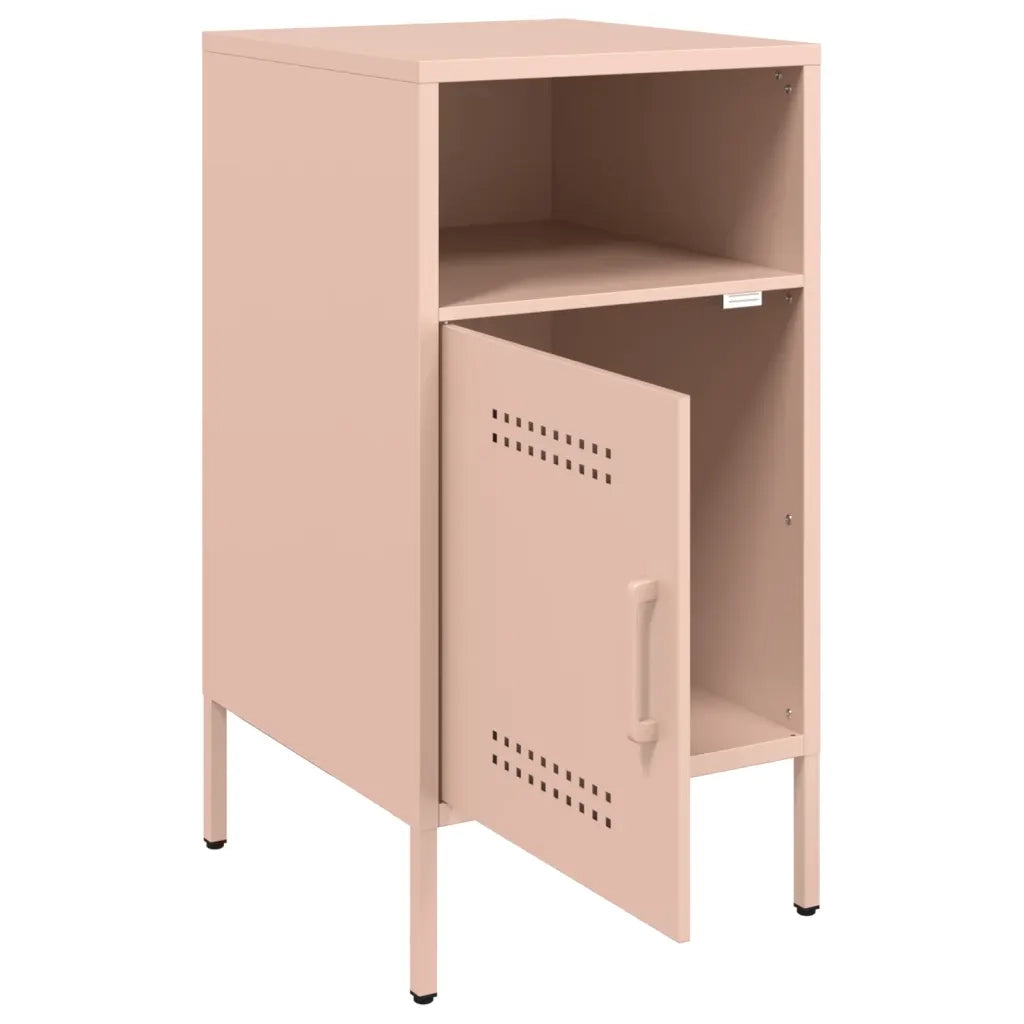 Set di 2 Comodini | Armadio da Notte | Mobiletto da notte Rosa 36x39x68 cm in Acciaio