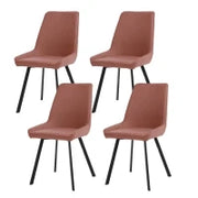 E-STYLO Sedia da pranzo in microfibra ruggine con gambe e struttura in metallo nero, 48cm X 60cm H. 87cm.