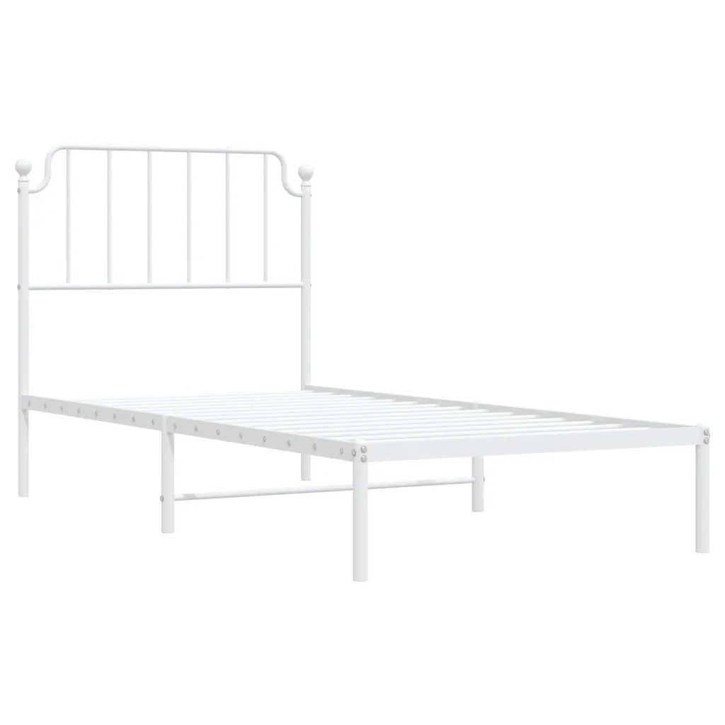 Giroletto con Testiera Metallo Bianco 90x200 cm 373929