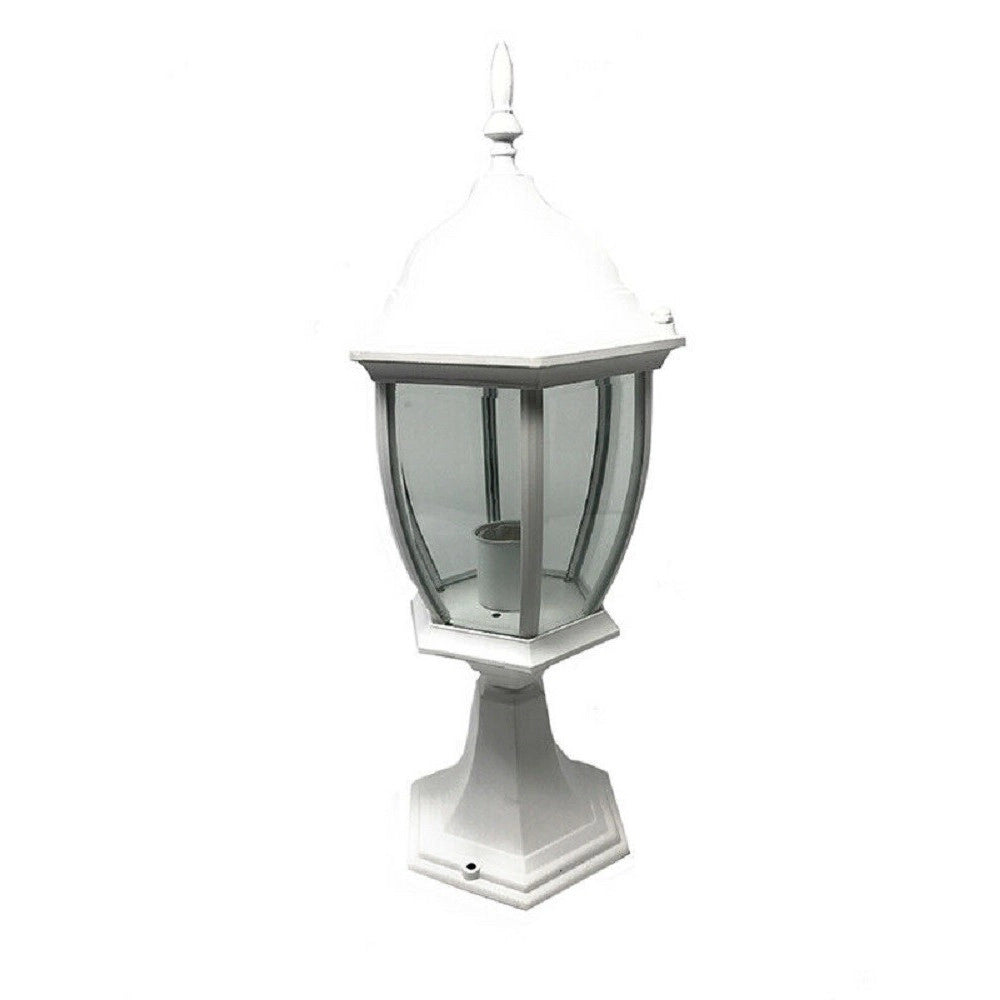 Trade Shop - Lampione Da Giardino 48cm Lanterna In Vetro E27 Luce Da Esterno Alluminio Es45 -