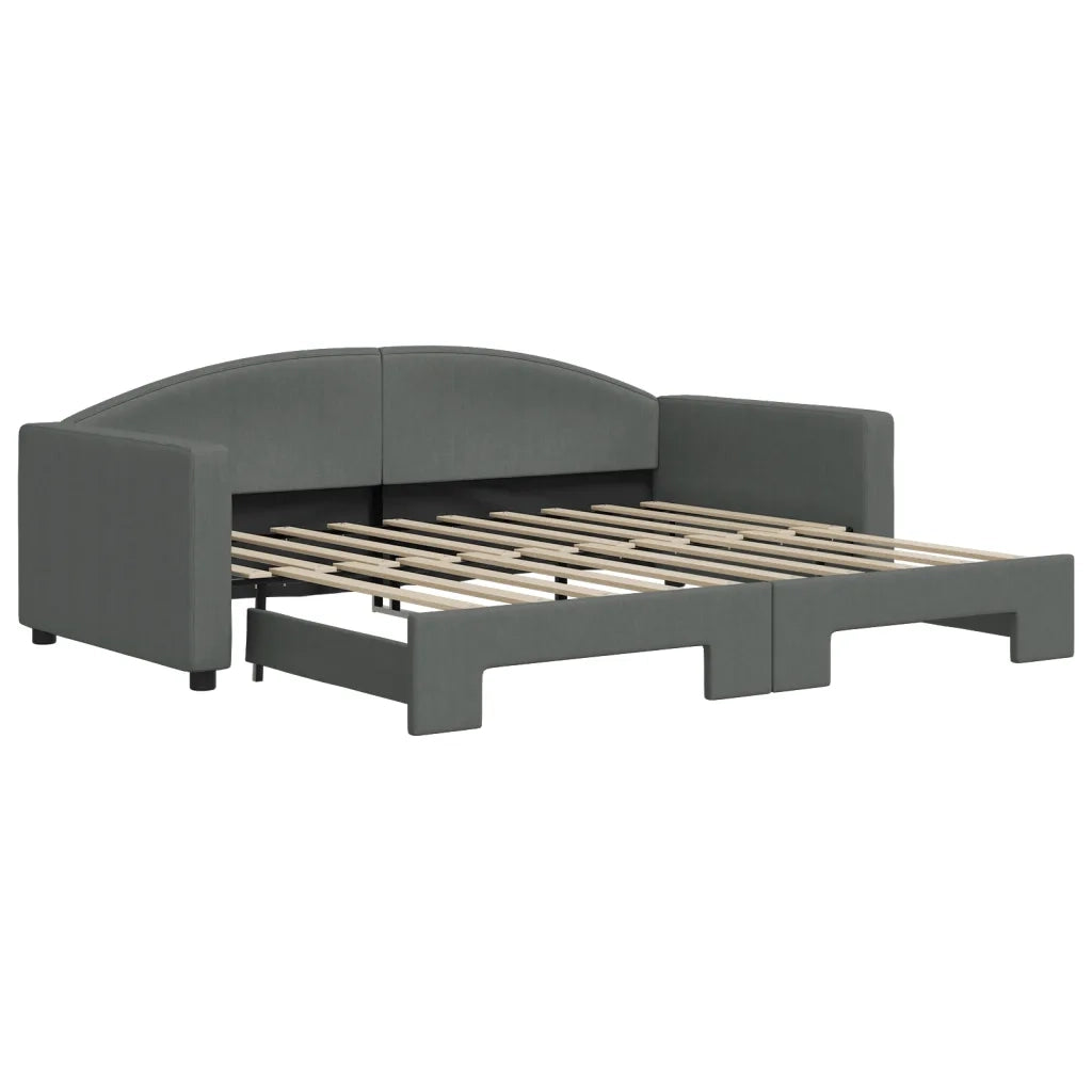 Divano Letto con Letto Estraibile Grigio Scuro 90x190cm Tessuto 3197199