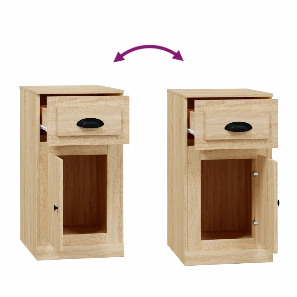 Mobiletto laterale con cassetto ergonomico contenitore 40 x 50 x 75 cm legno composito rovere Sonoma 02_0048270