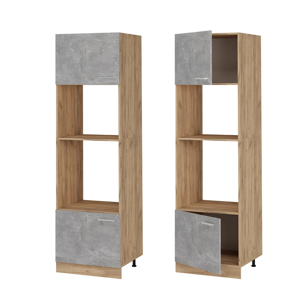 Mobile cucina microonde R-Line Calcestruzzo/Rovere dorato 60 cm Vicco