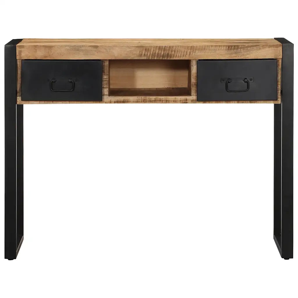 Tavolo Consolle 100x35x75 cm in Legno Massello di Mango Grezzo