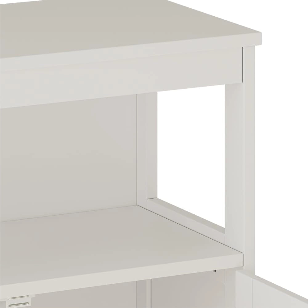 Mobiletto bagno Rosario, Bianco, 60 x 80 cm con ante e vano a giorno, per la conservazione di articoli da bagno e asciugamani