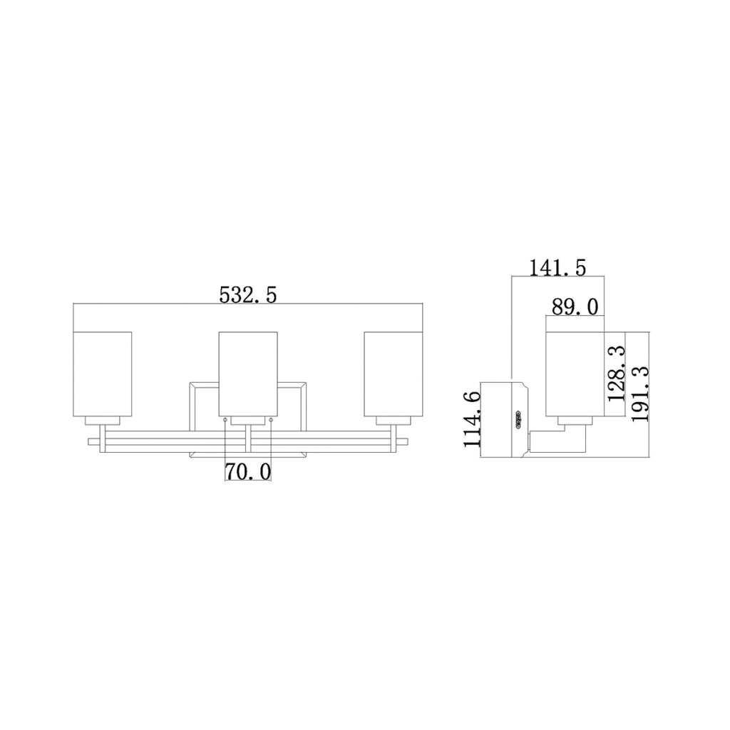 Applique bagno cromata 3 vetri opali Taylor G9 Quoizel