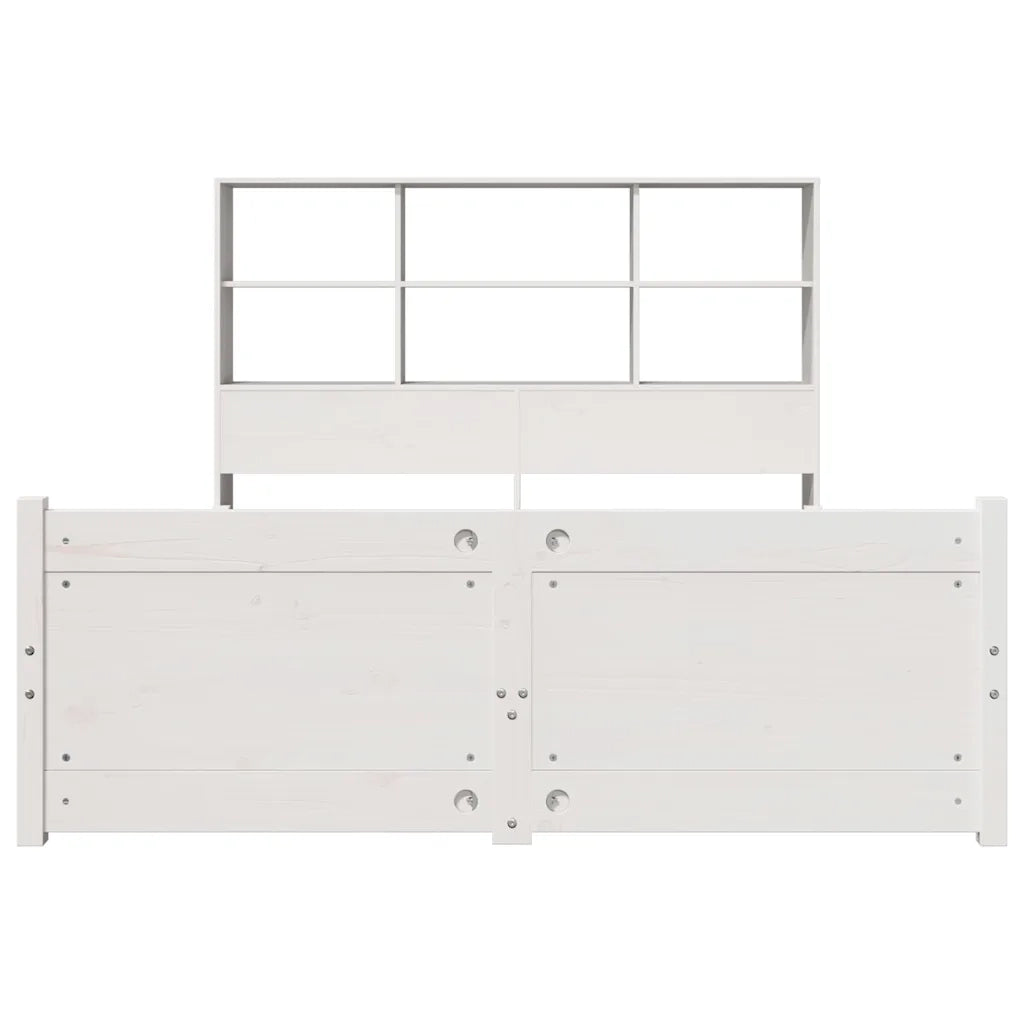 Letto Libreria senza Materasso Bianco 140x190 cm Legno di Pino 3322464