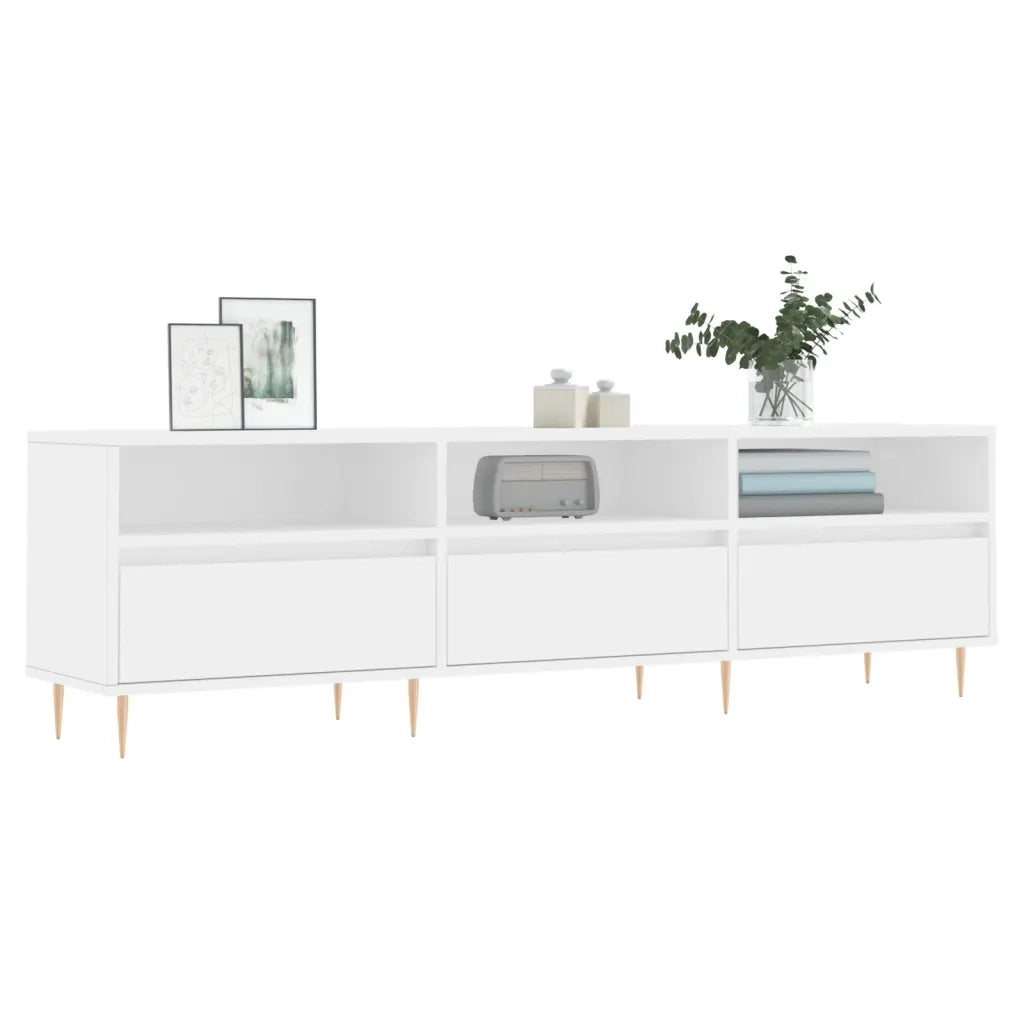 Mobile Porta TV Bianco 150x30x44,5 cm in Legno Multistrato 831268