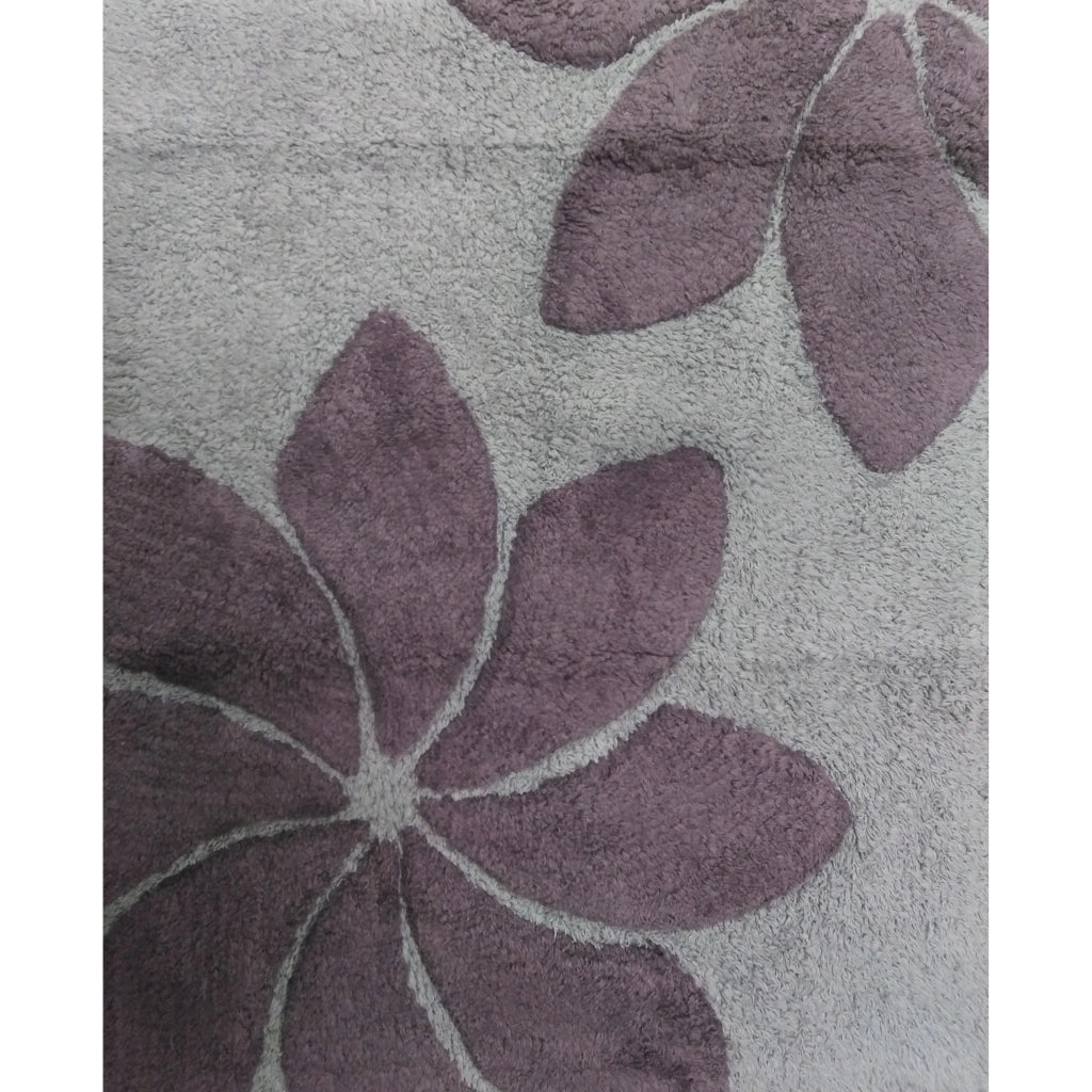 TAPPETO LOTO 50X80CM GRIGIO IN COTONE CON ANTISCIV