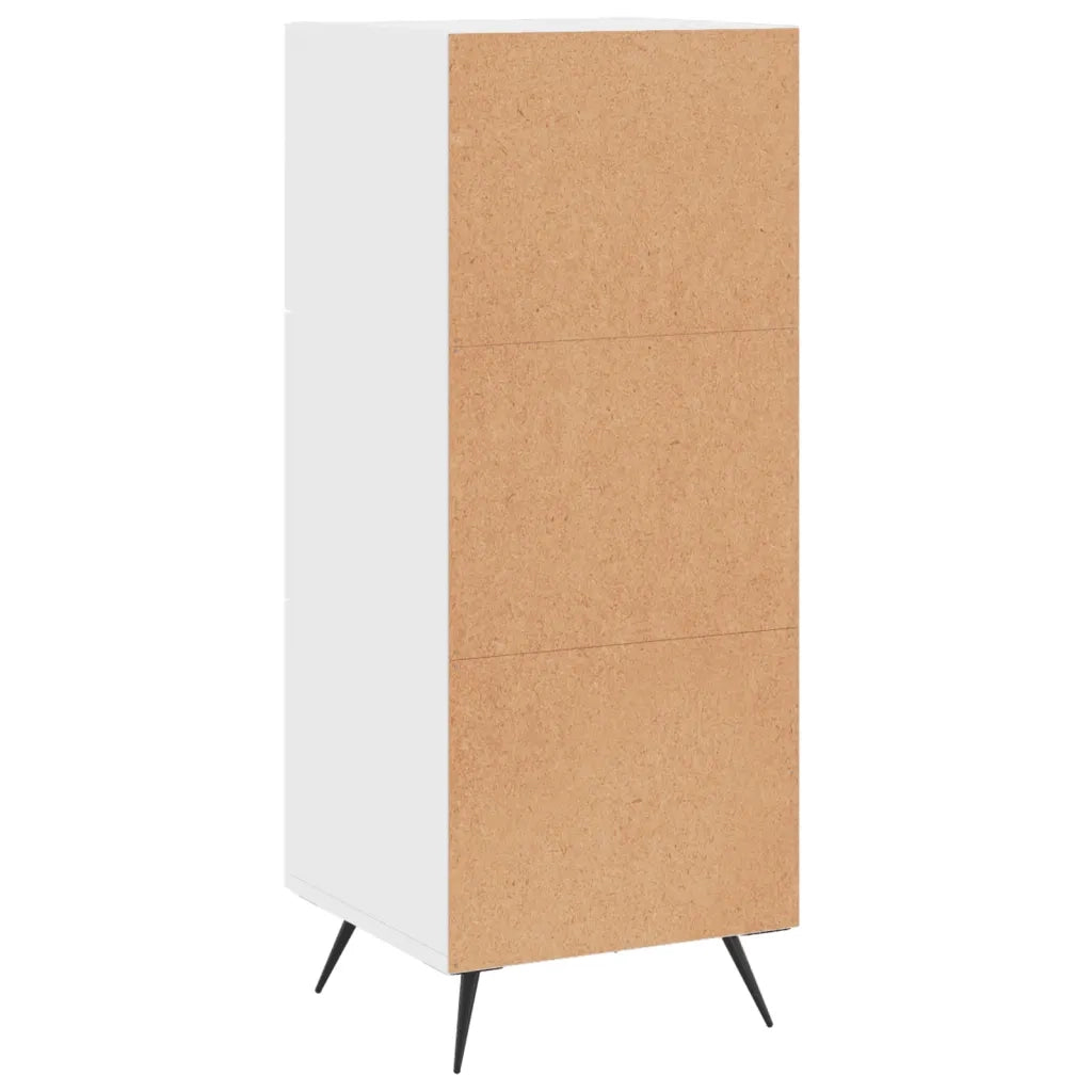 Credenza | Madia | Buffet da pranzo | Armadio da pranzo Bianco Lucido 34,5x34x90 cm in Legno Multistrato