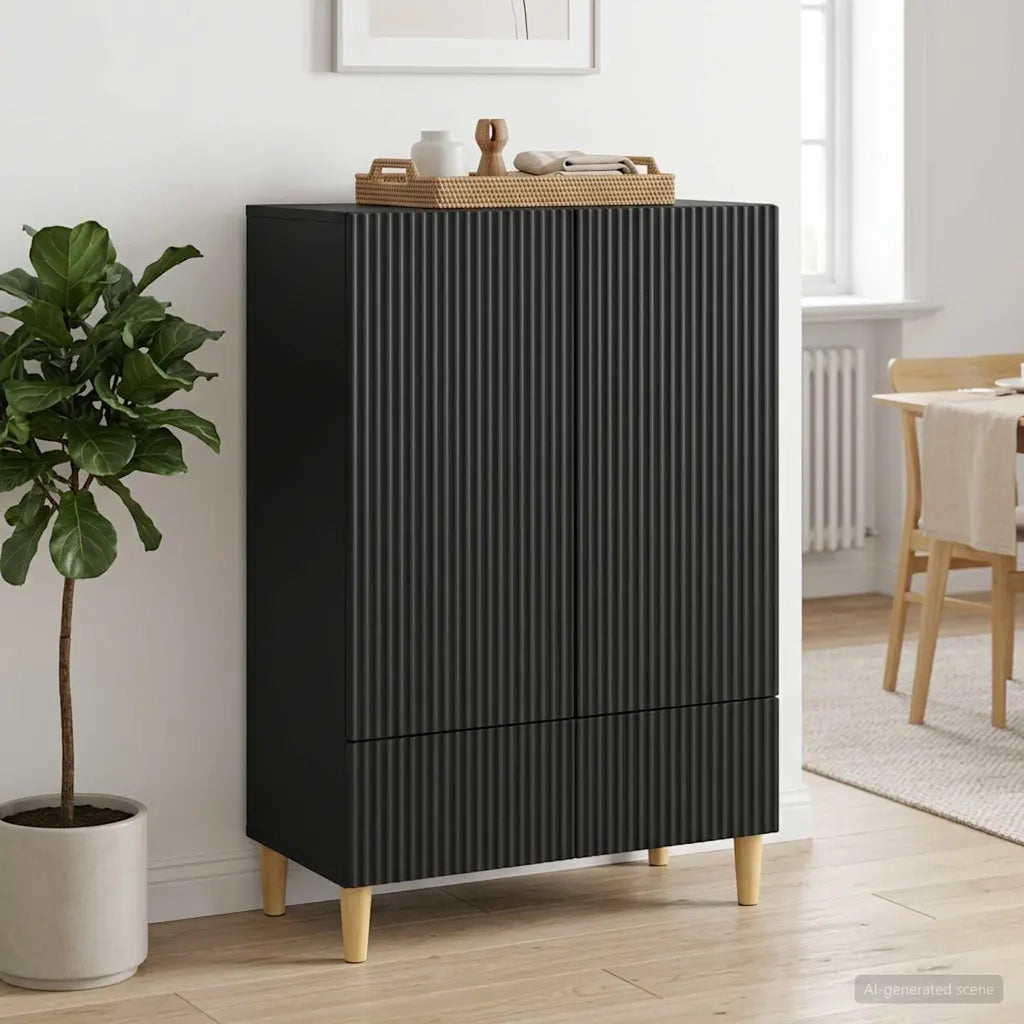 Credenza Nero 66 x 34,5 x 95 cm Legno ingegnerizzato 894666