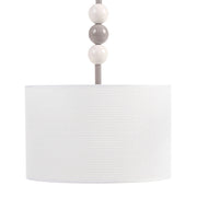 Lampada a sospensione in metallo con paralume a tamburo in tessuto stile bianco e beige Stile moderno di metà secolo