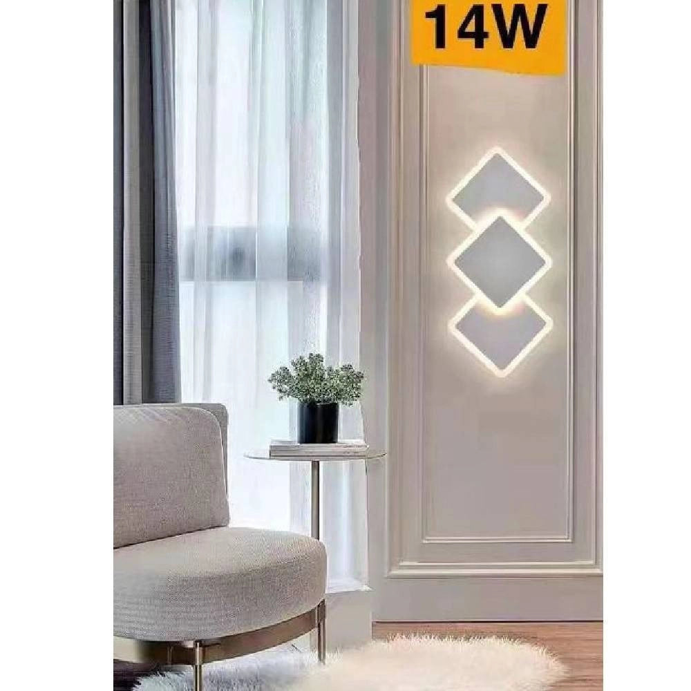 Trade Shop - Applique Moderno Triplo Rombi A Led 14w Da Parete 3 Colorazioni Di Luce Aq31-b3c -