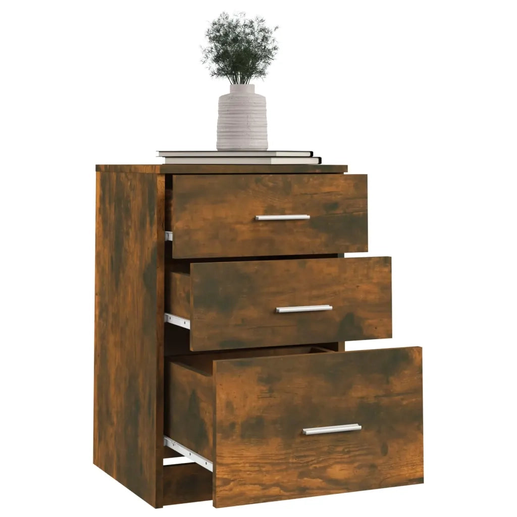 Comodino | Armadio da Notte | Mobiletto da notte Rovere Fumo 40x40x63 cm in Legno Multistrato