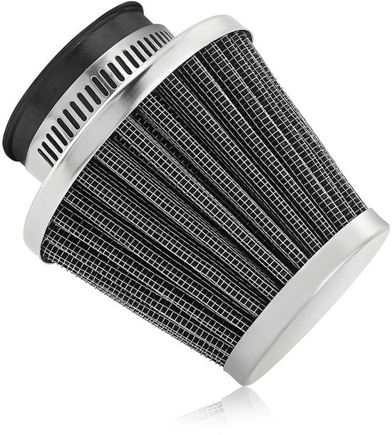 Filtro d'aria universale a doppia lastra in acciaio - Motorluchtfilter - 42 mm - Filtro d'aria per motocicletta e scooter con alta portata d'aria - Pulito e riutilizzabile