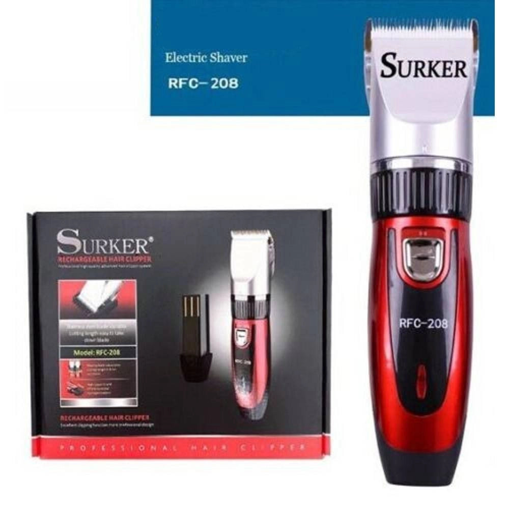 Trade Shop - Rasoio Elettrico Tagliacapelli Surker Rfc-208 Ricaricabile + 4 Pettini -