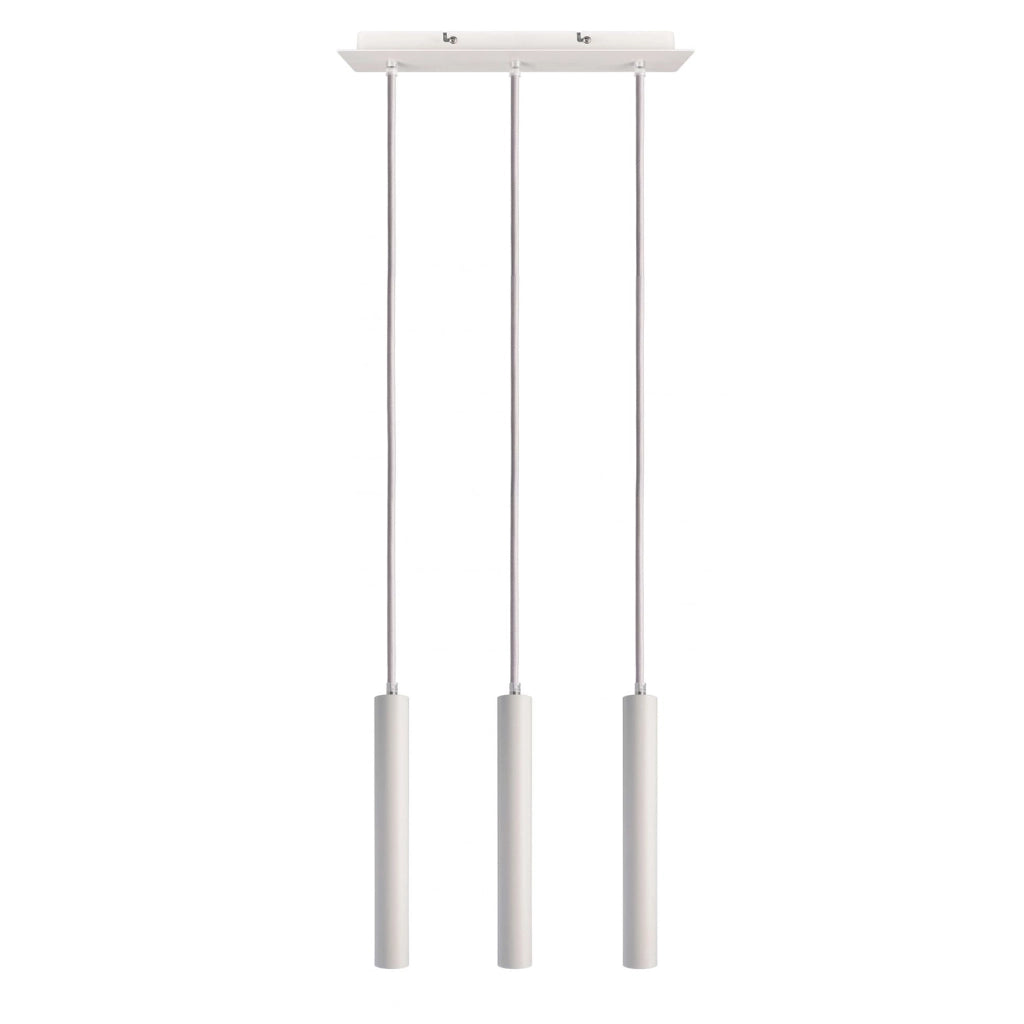 Lampada sospensione lampadario 3 luci LED 15W pendente cilindro luce 3000K tavolo bar ristorante RA90 230V BIANCO