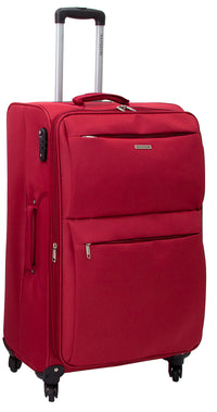 Trolley Valigia Grande Morbida in Poliestere 4 Ruote TSA Ravizzoni Singapore Rosso Mattone