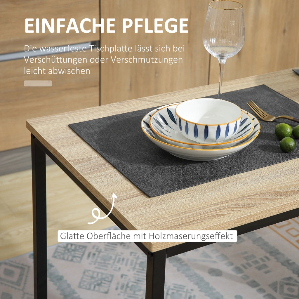 Tavolo da pranzo per 2 persone con 2 sedie, design industriale compatto per cucina e soggiorno, in legno, rovere