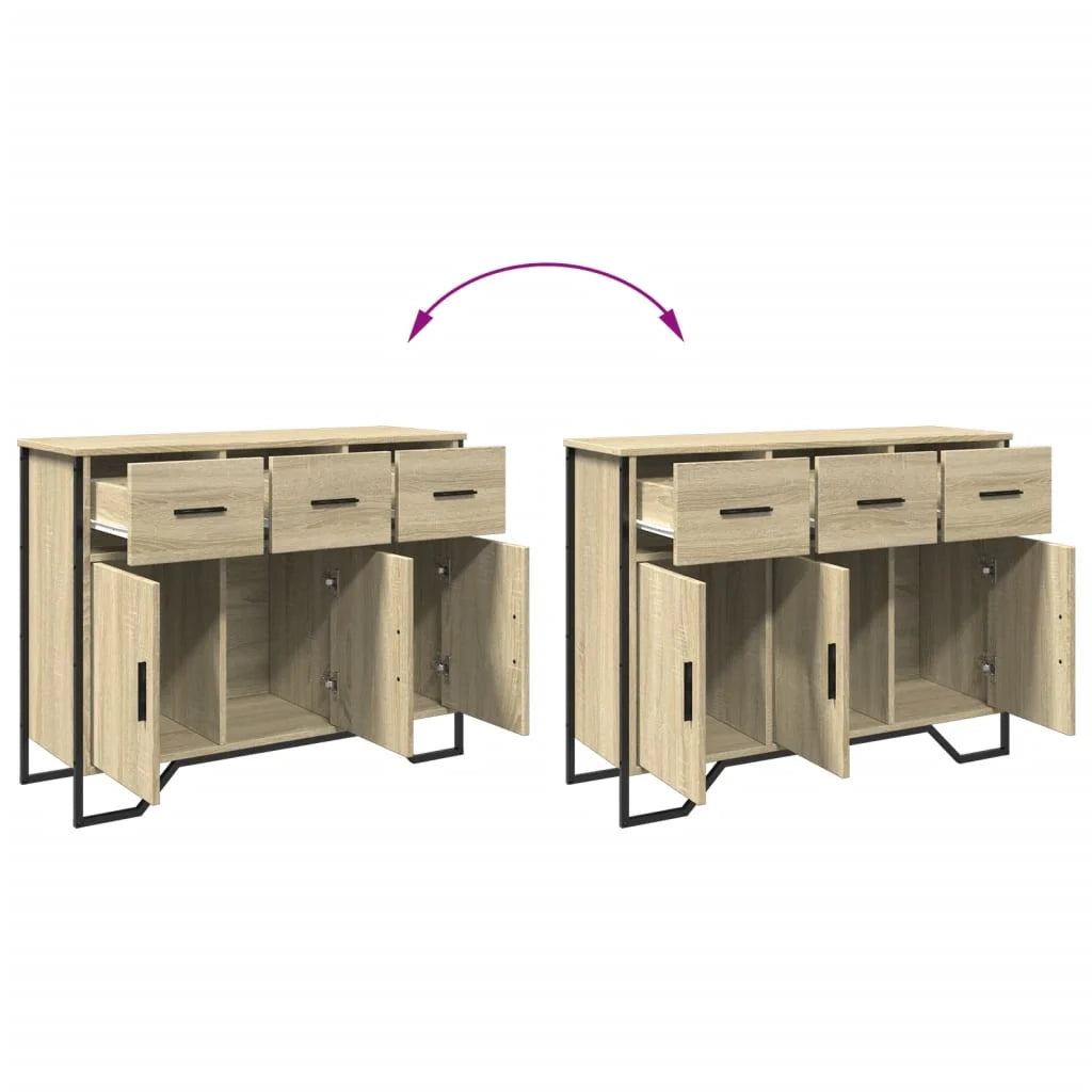 Buffet credenza cassettiera armadio mobile contenitore organizer cucina soggiorno rovere Sonoma 97 x 32,5 x 74,5 cm legno ingegnerizzato marrone 02_0031742