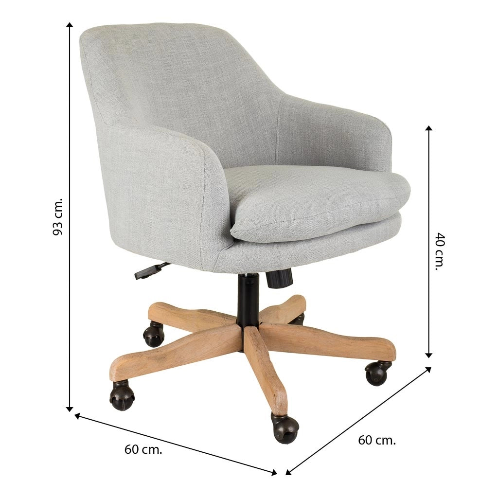 Sedia in legno e imbottita con ruote 60x60x40/93h cm