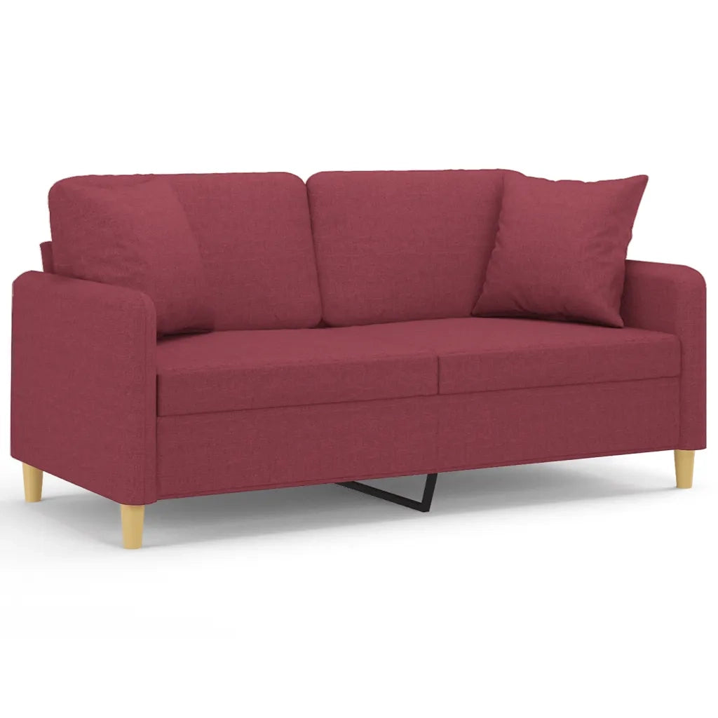 Divano a 2 Posti con Cuscini Rosso Vino 140 cm in Tessutocod mxl 94978