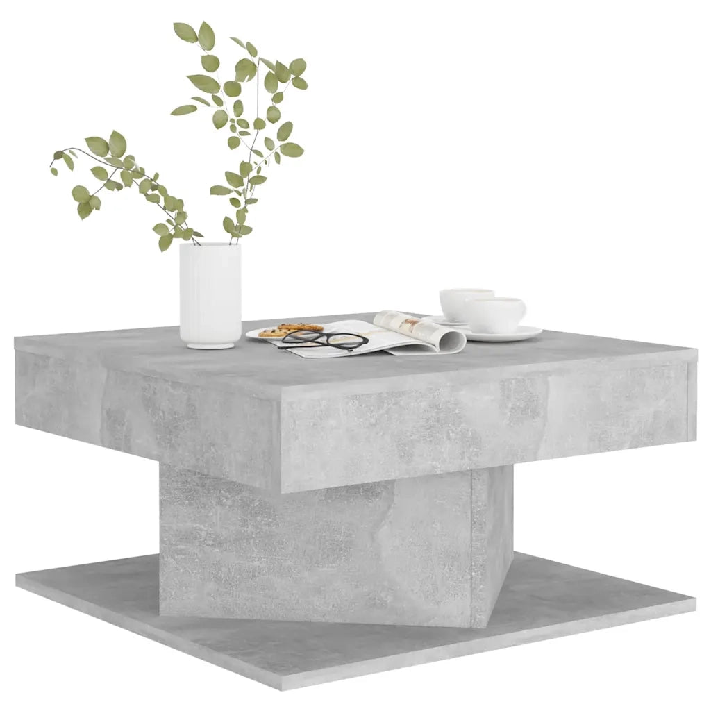 Tavolino da Salotto Grigio Cemento 57x57x30 cm in Truciolato