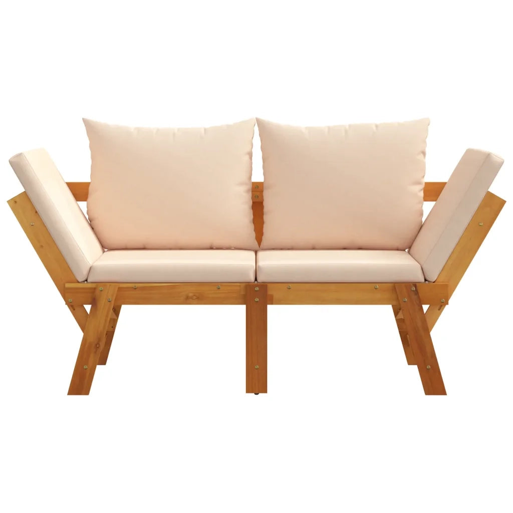 Panca da Giardino con Cuscini 2-in-1 in Legno di Acacia 367581