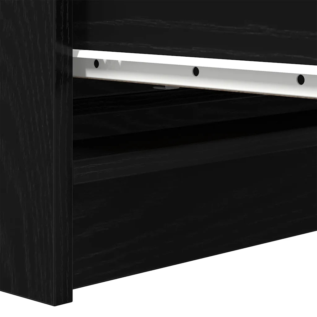 Credenza Rovere Nero 80x35x99 cm in Legno Multistrato 3328481