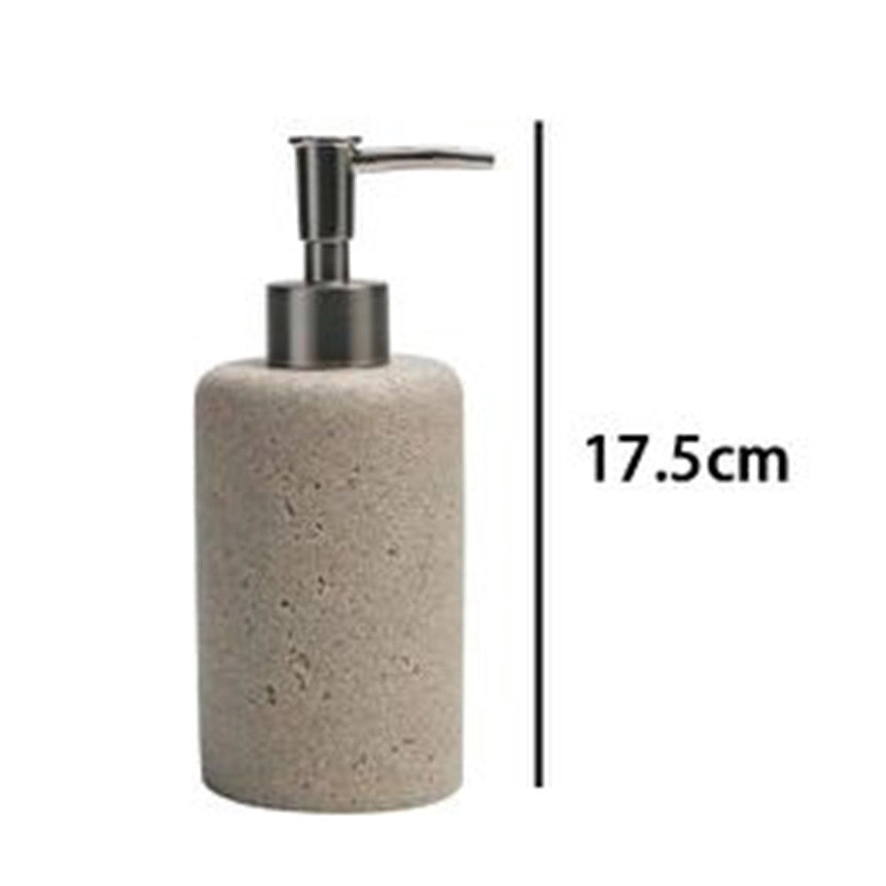 Trade Shop - Dispenser Porta Sapone Liquido Pietra Cemento Naturale Accessorio Arredo Da Bagno 87823 -