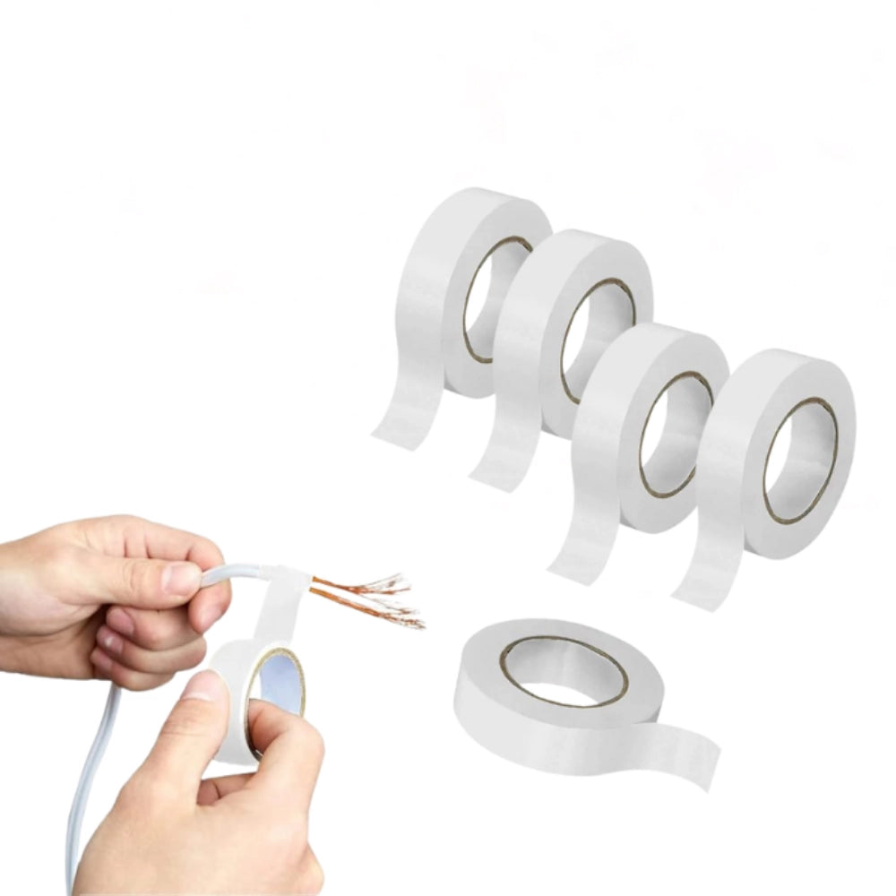 Kit nastro isolante in pvc autoestinguente multicolore per impianti sicuri *** colore bianco, dimensioni 25 mm x 25 m...