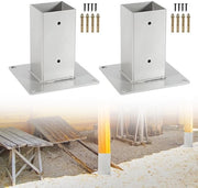 Set di 4 Supporti per Parete - Dimensioni interne 80 x 80 mm - Base quadrata - Altezza 15 cm - Supporti per parete in metallo zinato