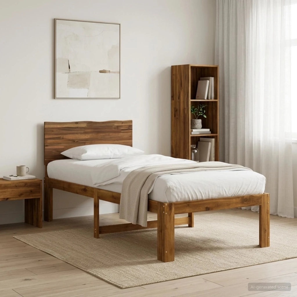 Letto Singolo con Testiera ROSTOCK Naturale 90 x 200 cm 903414