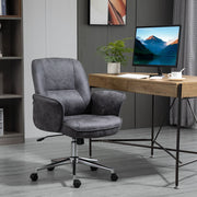 Sedia da ufficio ergonomica girevole con funzione oscillante e altezza regolabile in acciaio grigio scuro