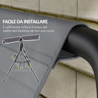 Coprisedile per Dondolo da Giardino 115x48x48cm in Tessuto a Rete Grigio Chiaro