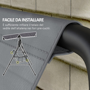 Coprisedile per Dondolo da Giardino 115x48x48cm in Tessuto a Rete Grigio Chiaro