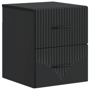 Mobiletto da notte a muro con cassetto Nero 34,5 x 33 x 40 cm 898977