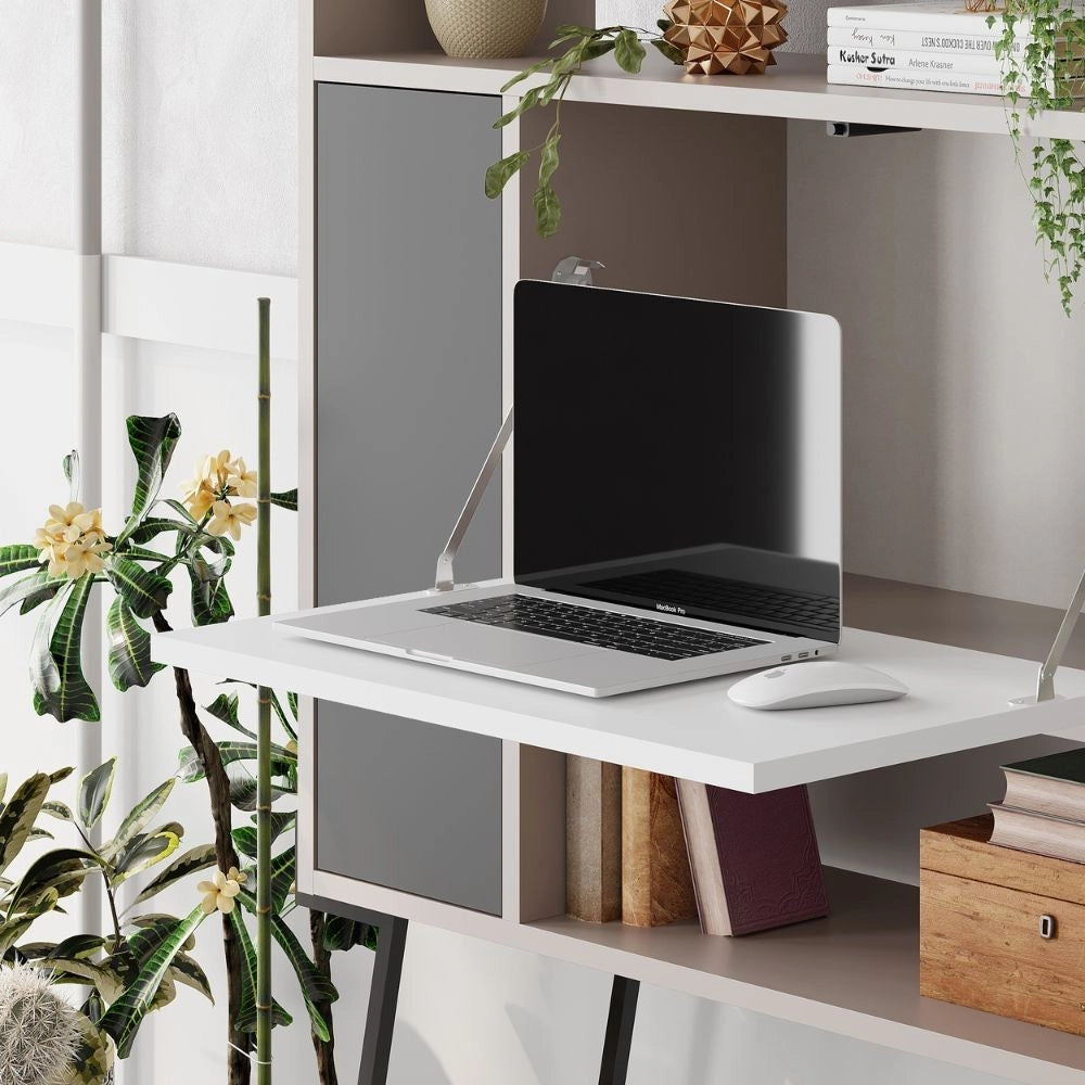 Mobile multiuso scrivania Tatti colore light mocha bianco antracite