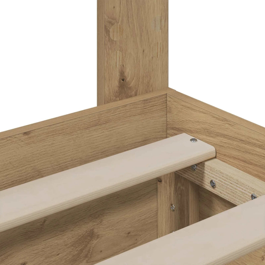 Bed Frame with Storage and Headboard Artisan Oak 120 x 200 cm 3445805