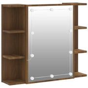 Mobile a Specchio | Armadio da bagno con LED Rovere Marrone 70x16,5x60 cm