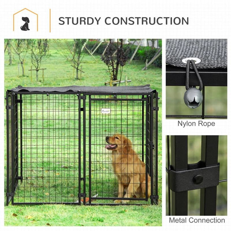 RECINTO PER CANI PIEGHEVOLE CON COPERTURA CON PORTA BLOCCABILE 141X141X113CM
