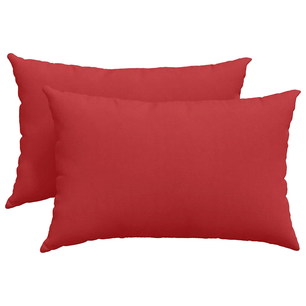 Cuscini da Divano 2 pz-Set di 2 Cuscini per Sofa Rosso 60 x 40 cm Tessuto