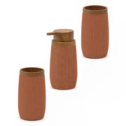 Set accessori bagno con dispenser e due portaspazzolini terracotta Blob