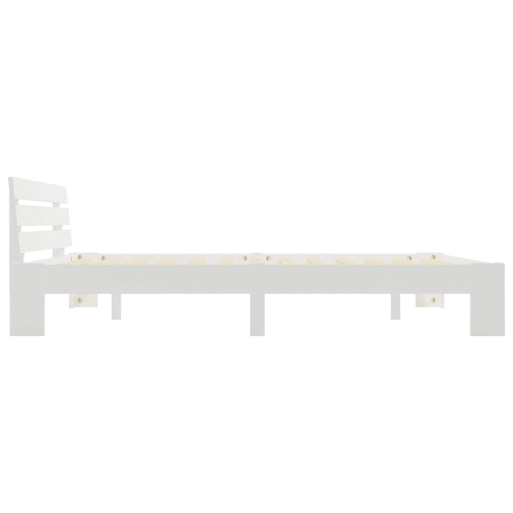 Giroletto senza Materasso Bianco 160x200 cm Legno Massello Pino 283158