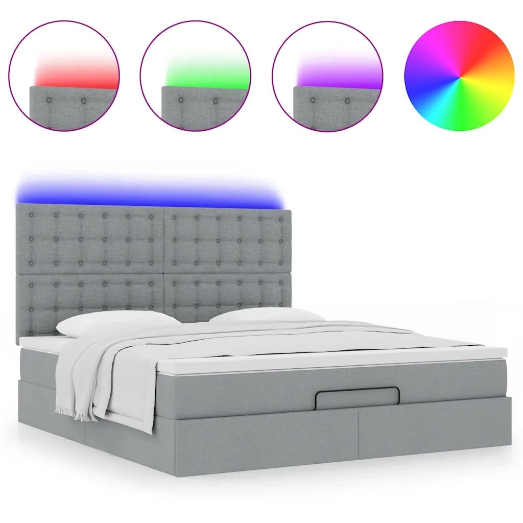 Struttura Letto Pouf con Materasso 180x200 cm in Tessuto 3314190