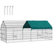 Recinto per conigli esterno in acciaio con tettoia ¨C zephmum ¨C verde 185x75x75 cm
