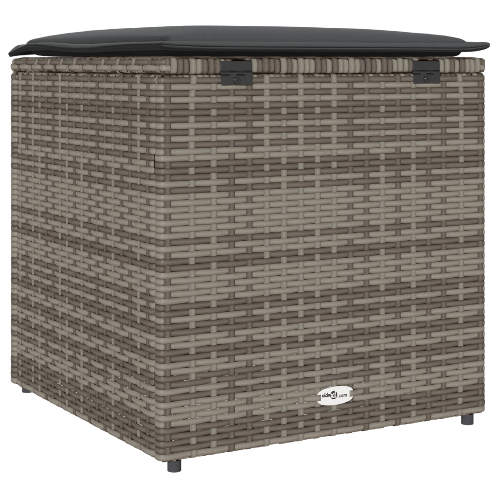 Box di Stoccaggio da Esterno Grigio e Grigio Scuro Rattan Grande