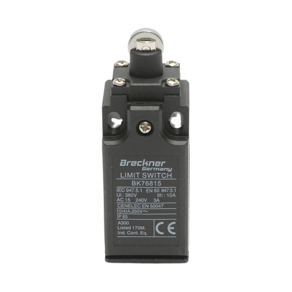 Finecorsa con attuatore a pistone e rullo orizzontale 250V/380V, 10A IP65 Breckner Germany